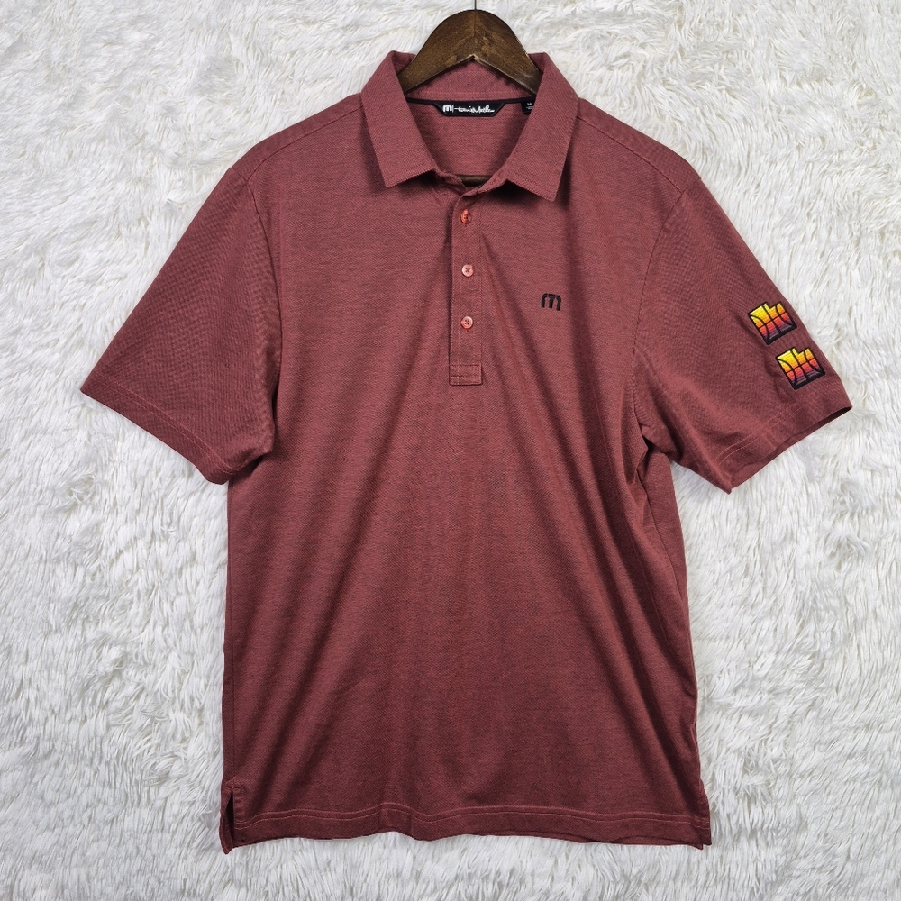Utah Jazz Travis Mathew Mens M Burgundy Red Polo Shirt City Edition Embroidered